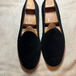Ralph Lauren Black Loafers Slip-Ons Velvet